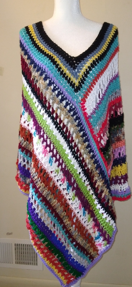 Hippie poncho plus size 3x rainbow color